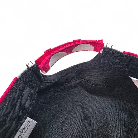 Disney Parks Black Cadet Cap Red Polka Dot Bow Rhinestone Accent Adjustable Hat - Picture 7 of 9